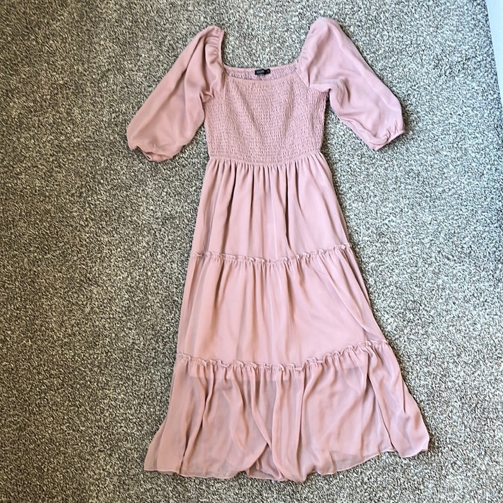 Mikarose Smocked Maxi Dress - Pink - Size Small